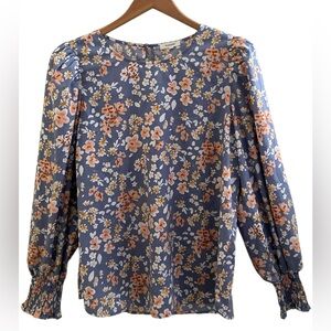 Pleione Floral Long Sleeve Blouse – Size L